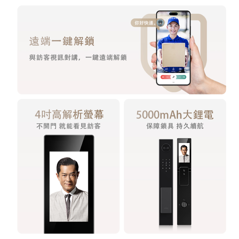 遠端解鎖、貓眼查看、超長續航